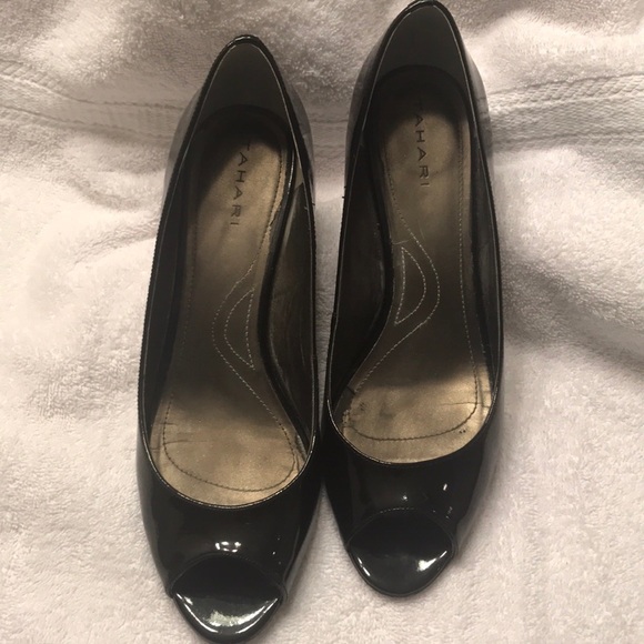 Tahari Shoes - Tahari black peep-toe pump with 3 inch heel